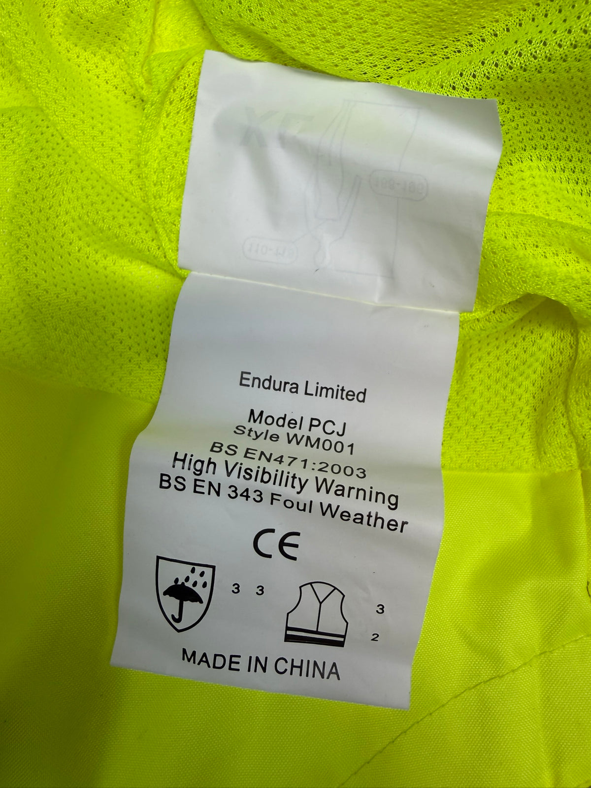 Ex Police Hi Vis Endura Cycle Jacket BADGED - X Large Collector Display TV Film Uniform