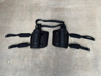 Ex Police Riot Upper Leg Thigh Guards & Belt PAIR Public Order Guards Airsoft Paintball Cosplay