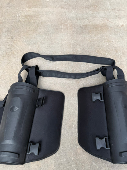 Ex Police Riot Upper Leg Thigh Guards & Belt PAIR Public Order Guards Airsoft Paintball Cosplay