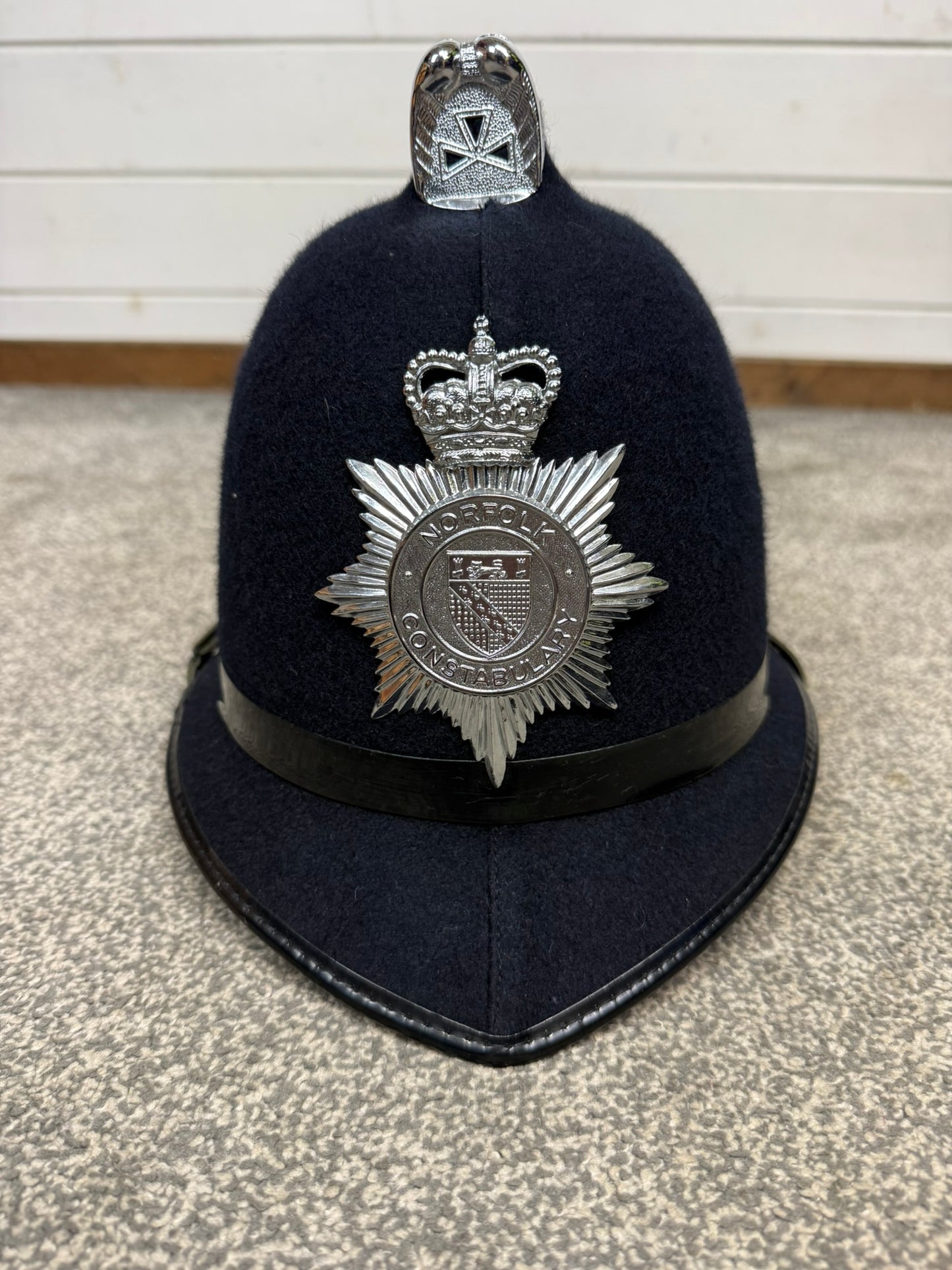 Ex Norfolk Constabulary Coxcomb Police Bobby Helmet 59cm Obsolete Collector