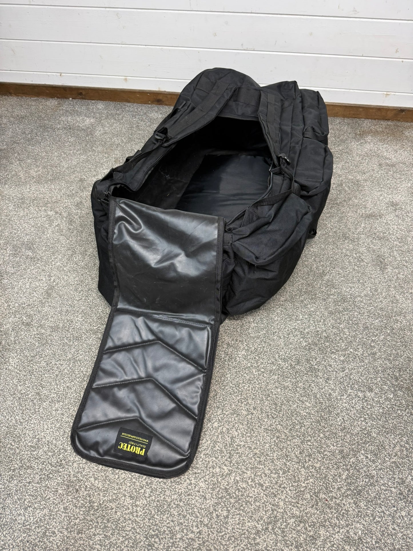 Ex Police Protec PSU Deployment Kit Bag Holdall Rucksack 100L Black Security Travel