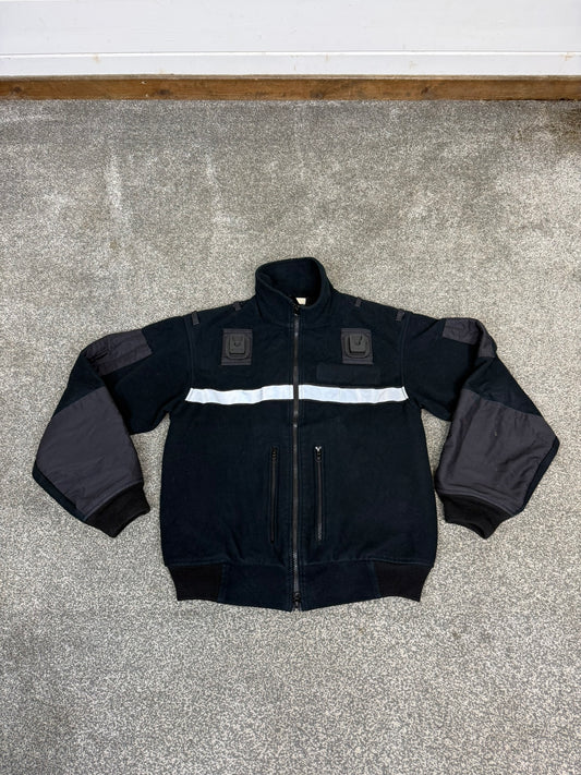 Ex Police Black Tornado Fleece Silver Reflective - Small