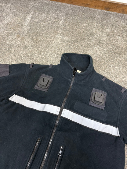 Ex Police Black Tornado Fleece Silver Reflective - Small