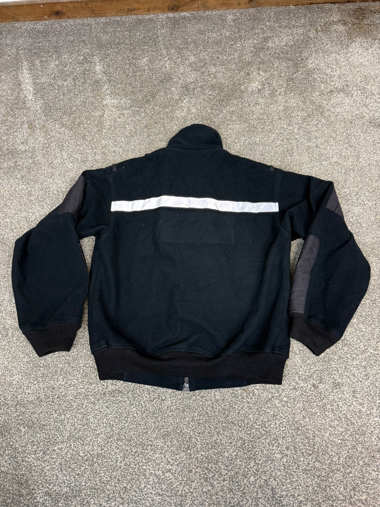 Ex Police Black Tornado Fleece Silver Reflective - Small