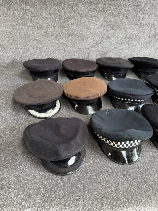 Ex Police Peak Cap Hat Job Lot x11 Theatre Headwear Uniform Film Prop Lot