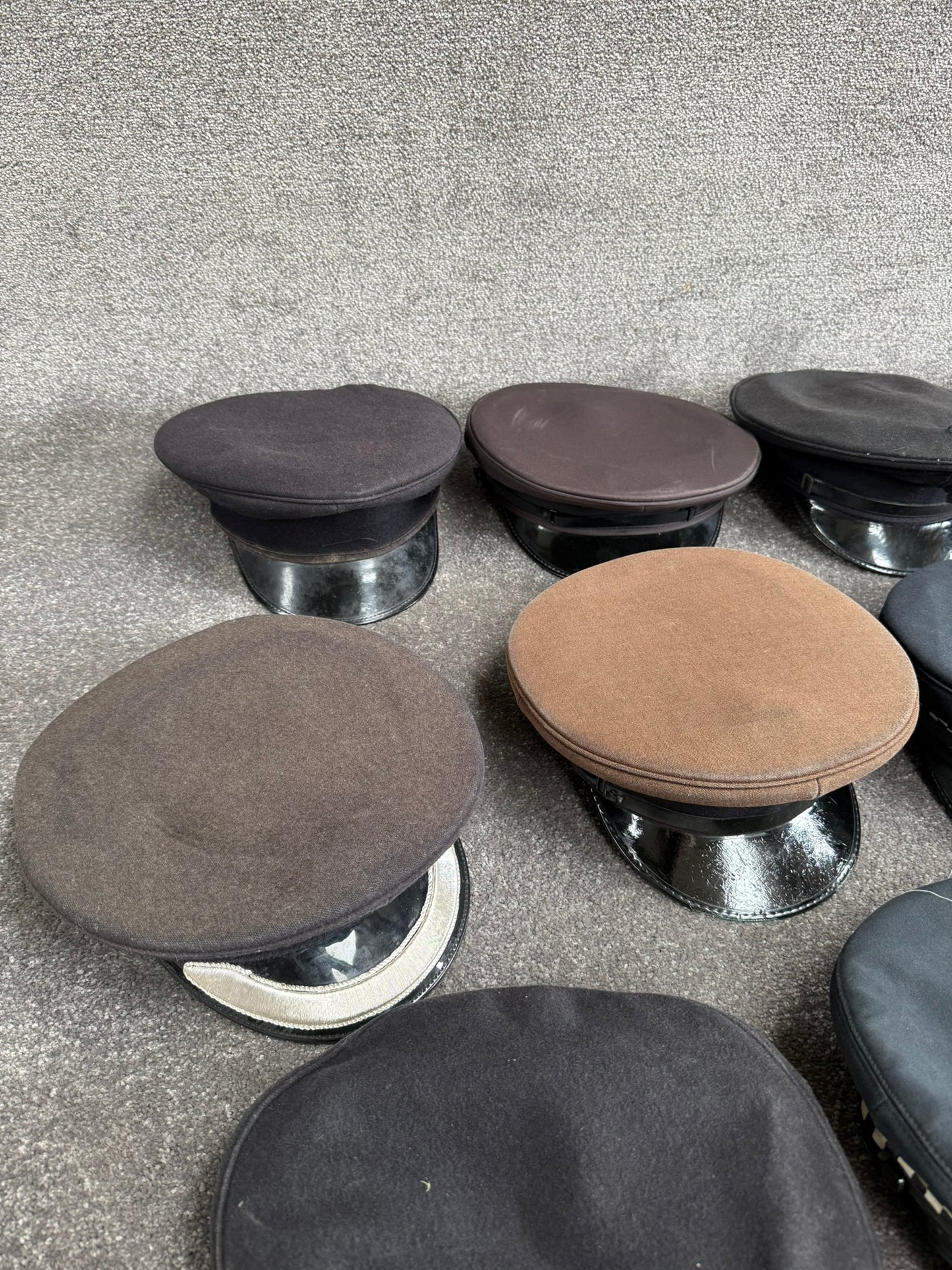 Ex Police Peak Cap Hat Job Lot x11 Theatre Headwear Uniform Film Prop Lot