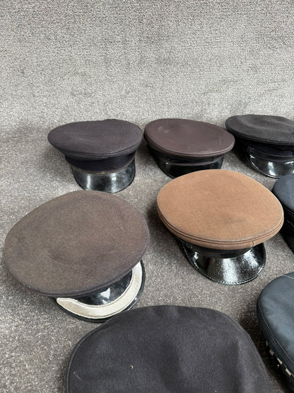 Ex Police Peak Cap Hat Job Lot x11 Theatre Headwear Uniform Film Prop Lot