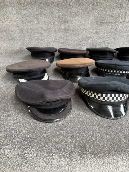 Ex Police Peak Cap Hat Job Lot x11 Theatre Headwear Uniform Film Prop Lot