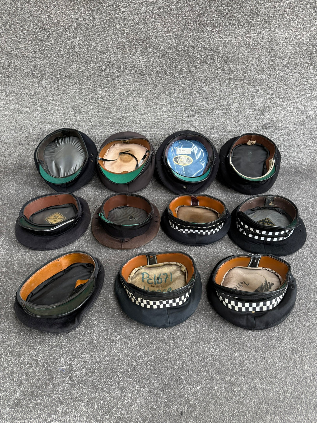 Ex Police Peak Cap Hat Job Lot x11 Theatre Headwear Uniform Film Prop Lot