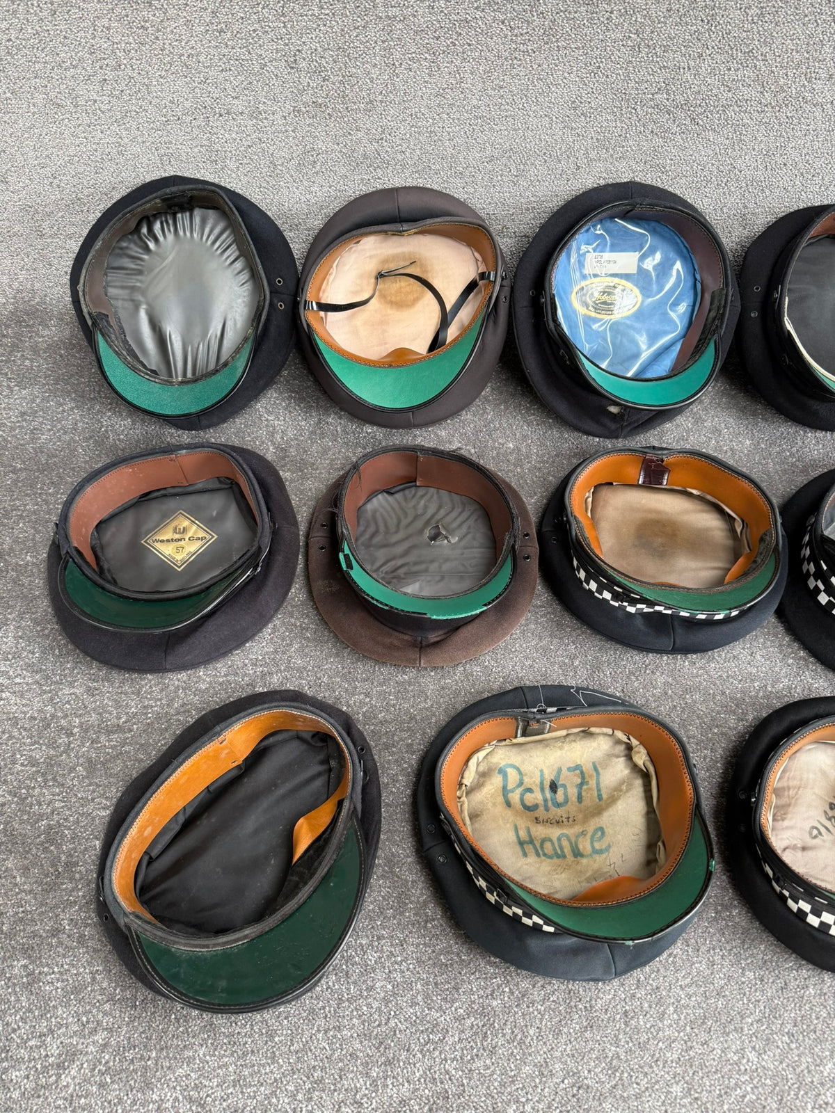 Ex Police Peak Cap Hat Job Lot x11 Theatre Headwear Uniform Film Prop Lot