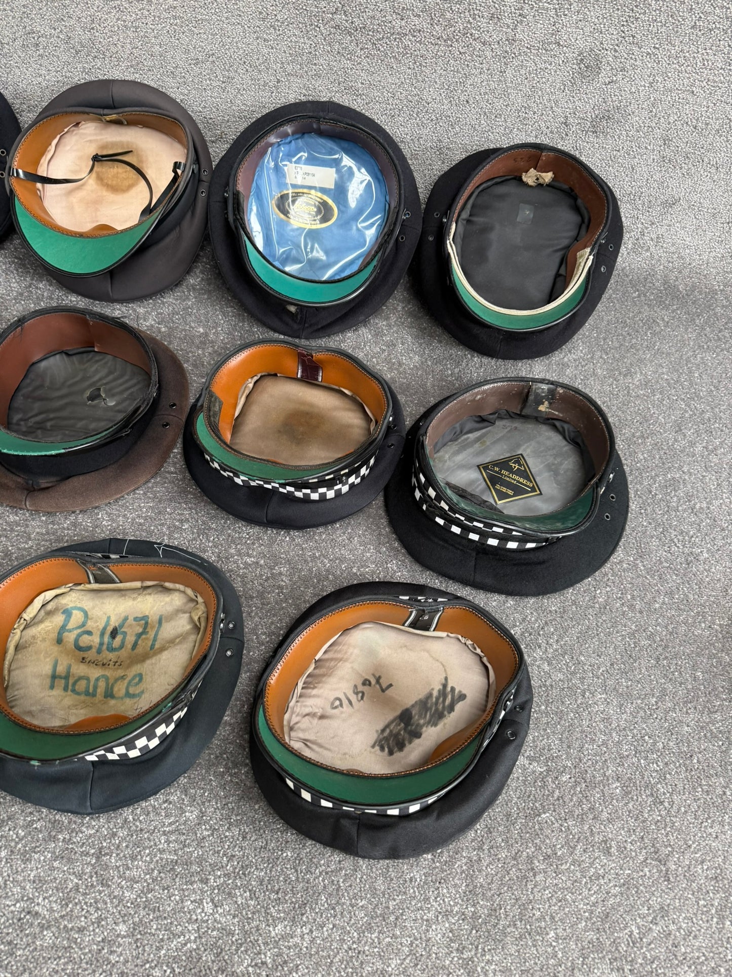 Ex Police Peak Cap Hat Job Lot x11 Theatre Headwear Uniform Film Prop Lot