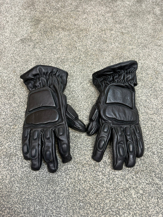 Ex Police MLA Defender Leather Riot Gloves Size 11 Motorcycle Biker Paintball Airsoft Security