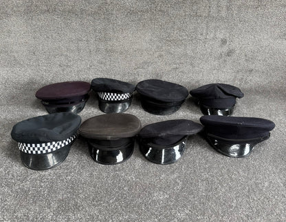 Ex Police Peak Cap Hat Job Lot x8 Theatre Headwear Uniform Film Prop Lot