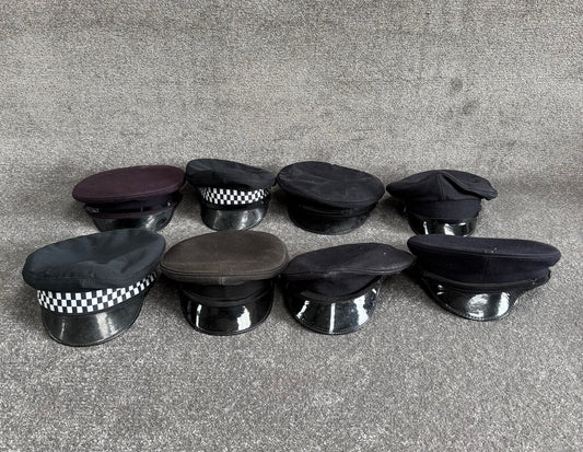 Ex Police Peak Cap Hat Job Lot x8 Theatre Headwear Uniform Film Prop Lot