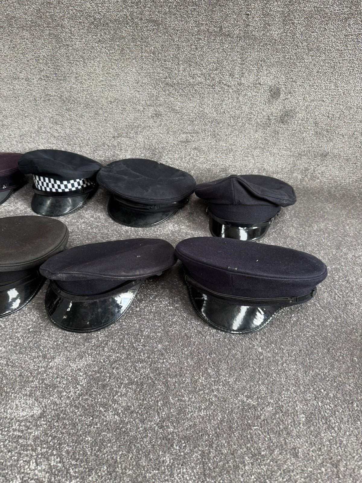 Ex Police Peak Cap Hat Job Lot x8 Theatre Headwear Uniform Film Prop Lot