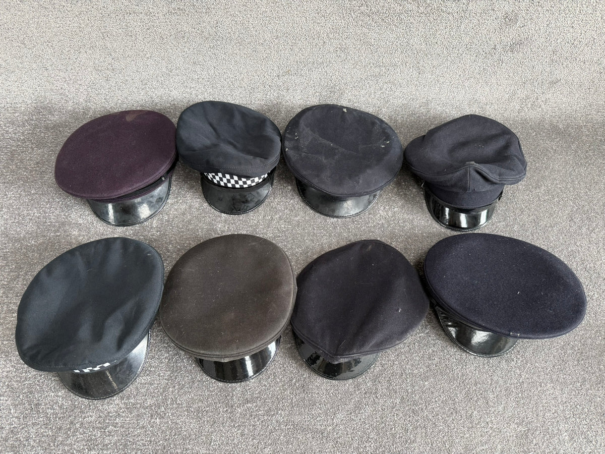 Ex Police Peak Cap Hat Job Lot x8 Theatre Headwear Uniform Film Prop Lot