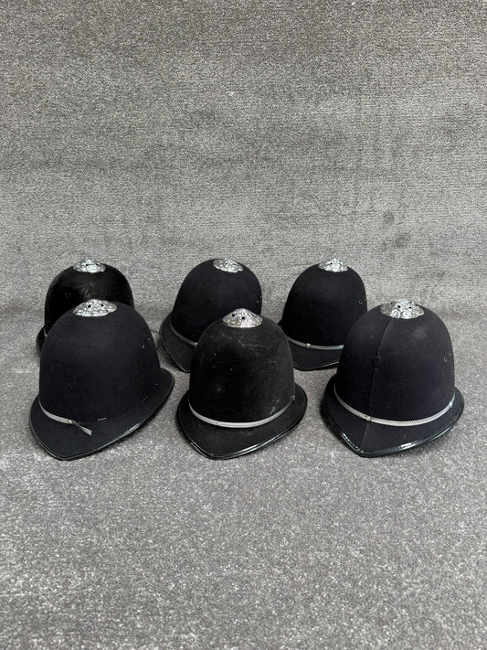 6x Ex Police Bobby Helmet Custodian Helmet Job Lot Film Display Theatre