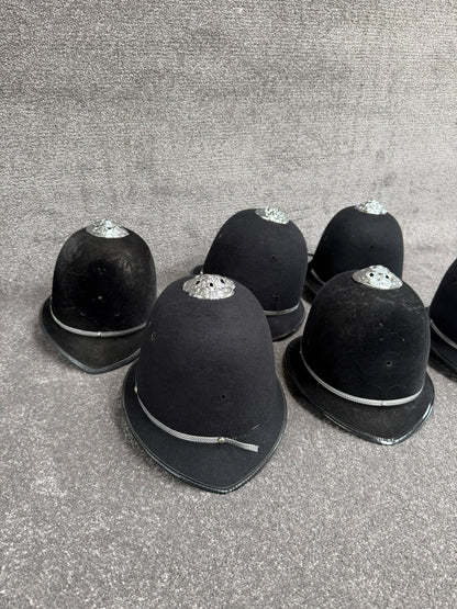 6x Ex Police Bobby Helmet Custodian Helmet Job Lot Film Display Theatre