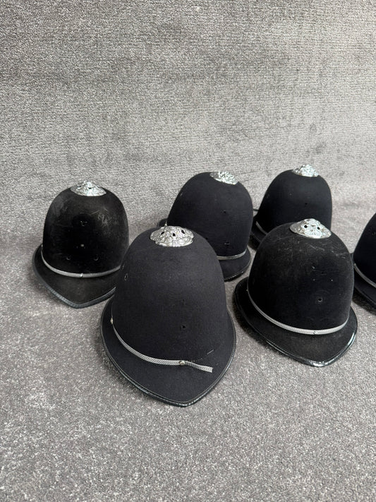 6x Ex Police Bobby Helmet Custodian Helmet Job Lot Film Display Theatre