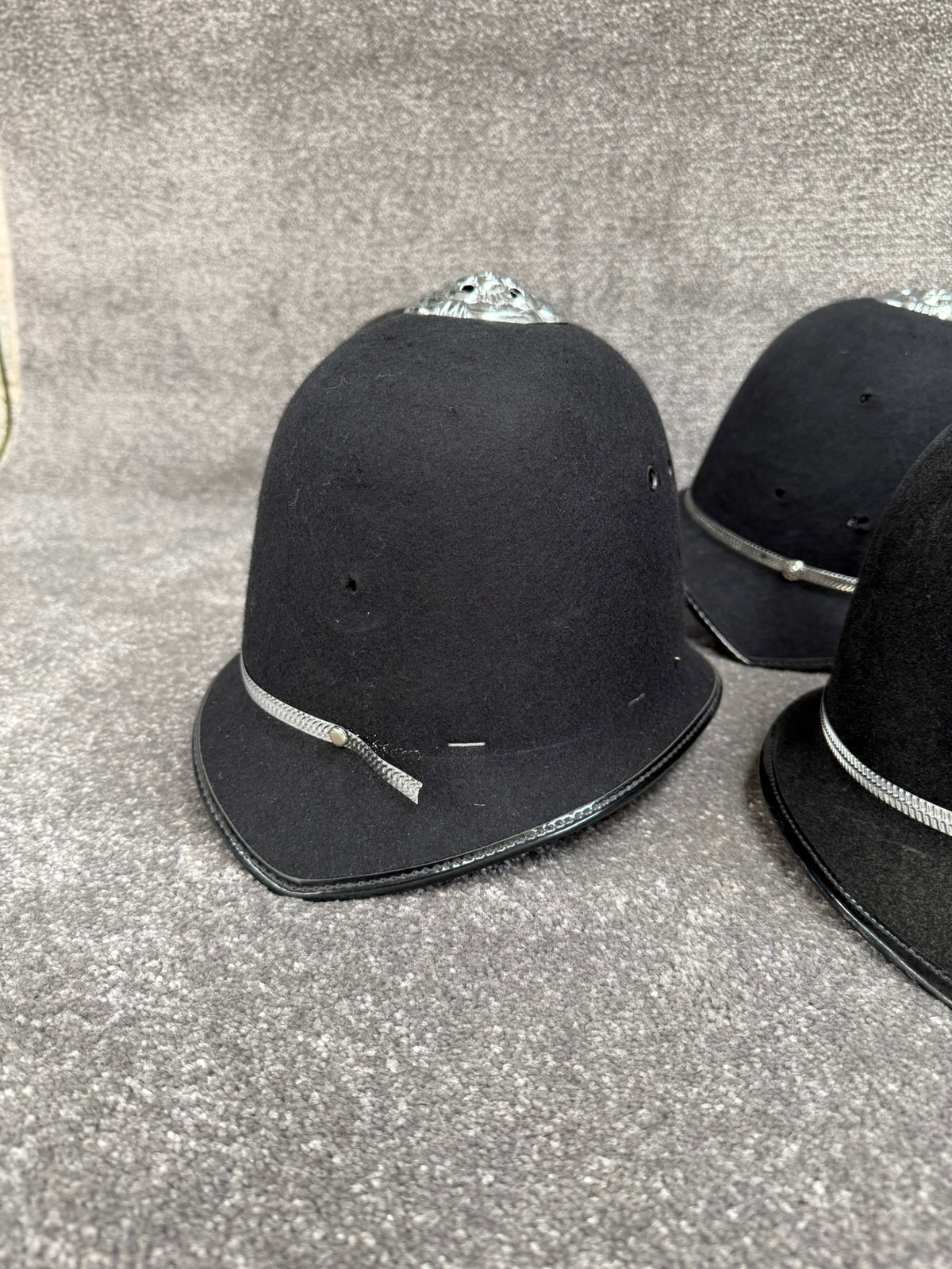 6x Ex Police Bobby Helmet Custodian Helmet Job Lot Film Display Theatre