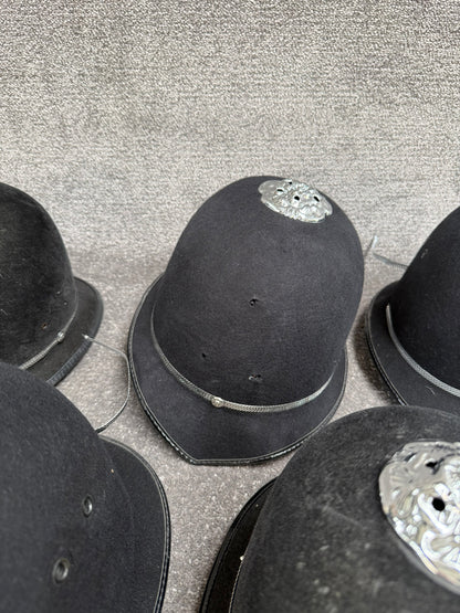 6x Ex Police Bobby Helmet Custodian Helmet Job Lot Film Display Theatre