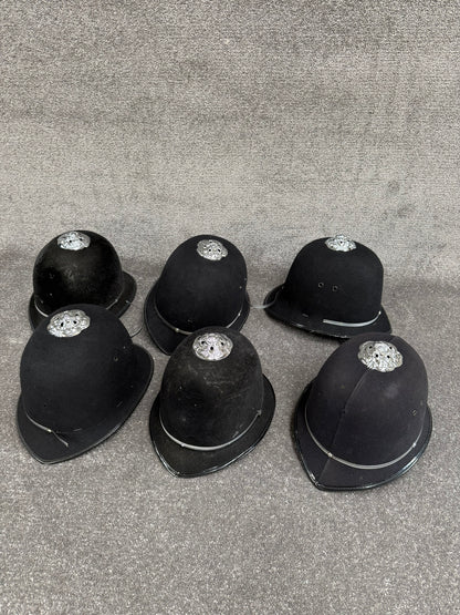 6x Ex Police Bobby Helmet Custodian Helmet Job Lot Film Display Theatre