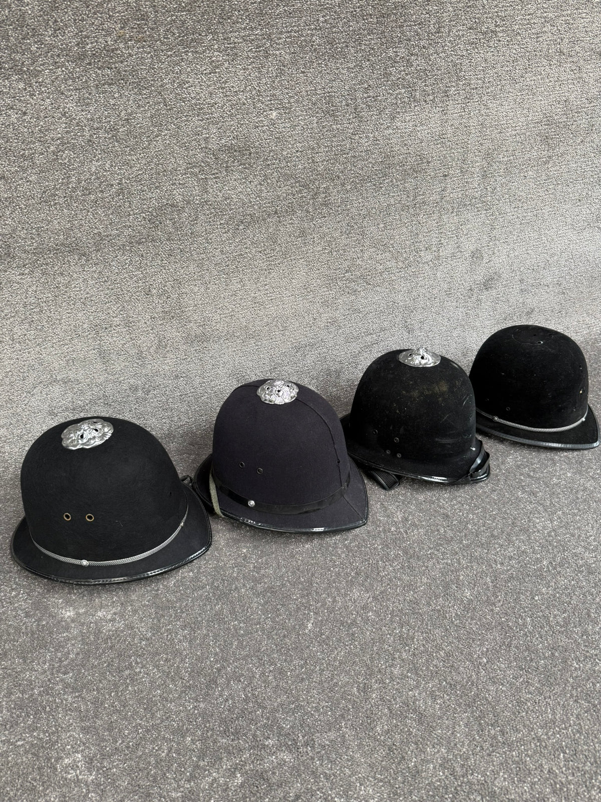 Ex Police Bobby Helmet x4 Custodian Helmet Job Lot Film Display Theatre