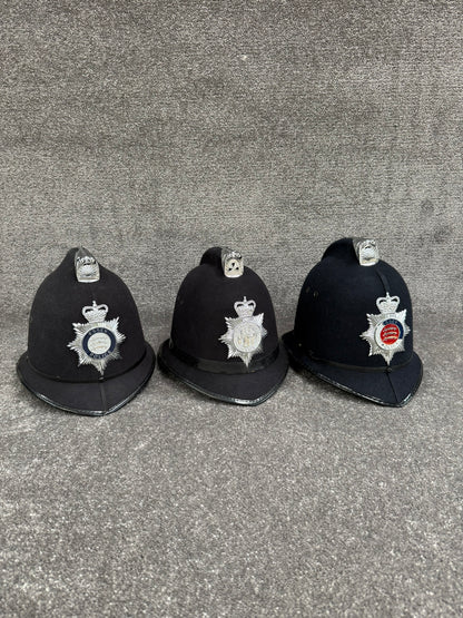 Ex Police Bobby Helmet x3 Custodian Helmet Job Lot Film Display Theatre