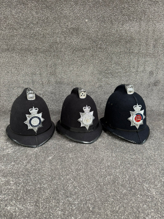 Ex Police Bobby Helmet x3 Custodian Helmet Job Lot Film Display Theatre