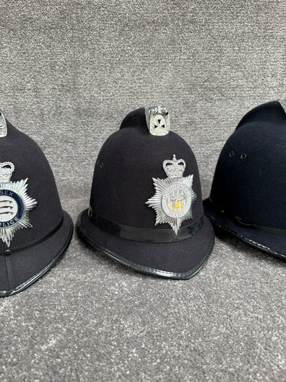Ex Police Bobby Helmet x3 Custodian Helmet Job Lot Film Display Theatre