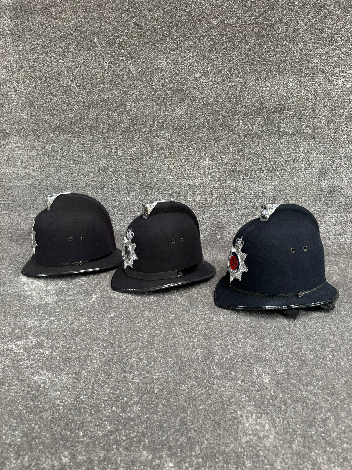 Ex Police Bobby Helmet x3 Custodian Helmet Job Lot Film Display Theatre
