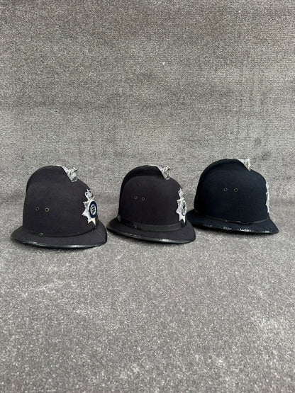 Ex Police Bobby Helmet x3 Custodian Helmet Job Lot Film Display Theatre