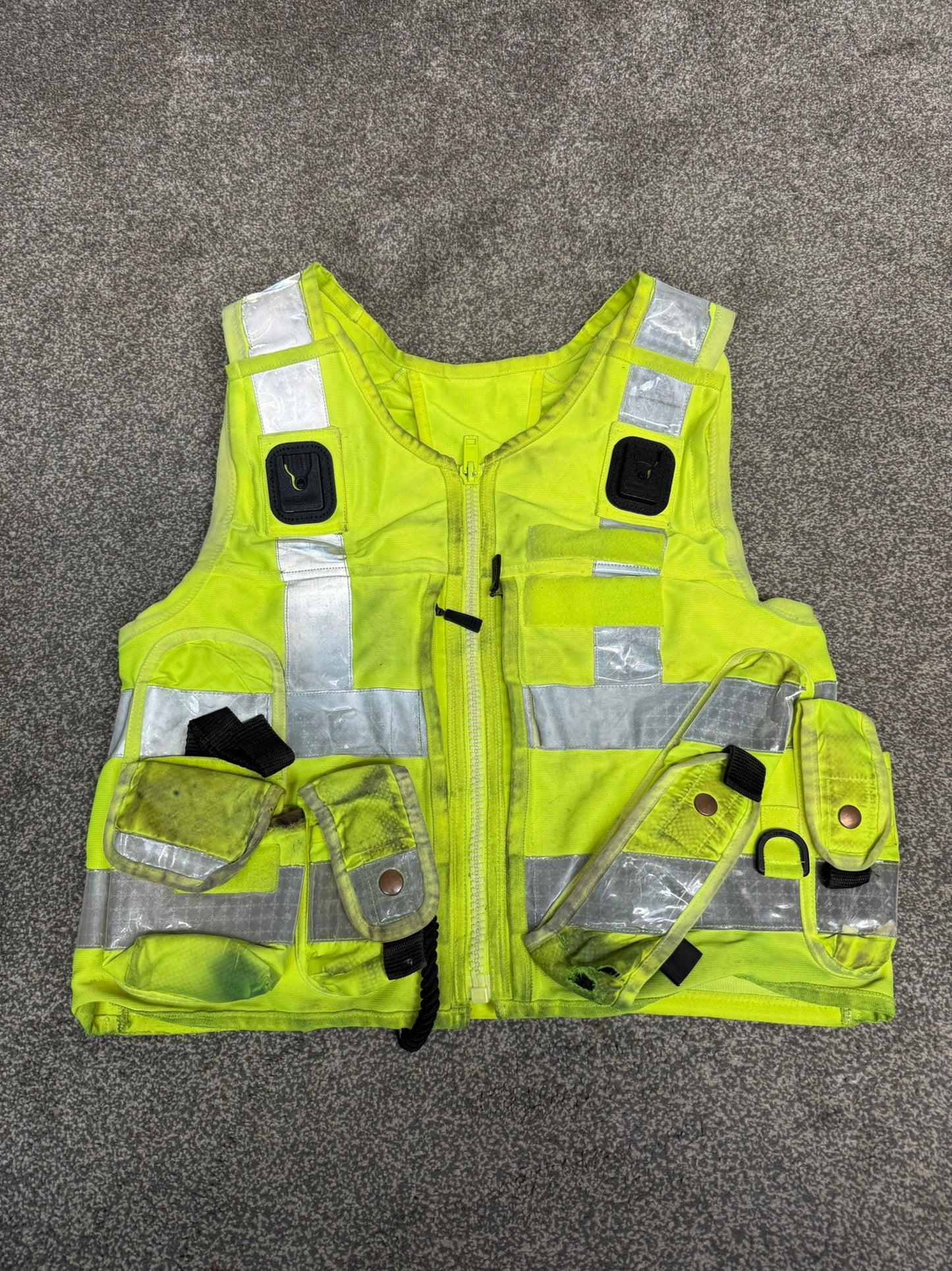 Ex Police Hi Vis Equipment Tac Vest Utility Vest & Pouches Model 774 Patrol SIA Security Grd B