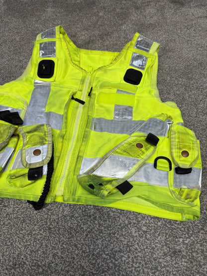 Ex Police Hi Vis Equipment Tac Vest Utility Vest & Pouches Model 774 Patrol SIA Security Grd B