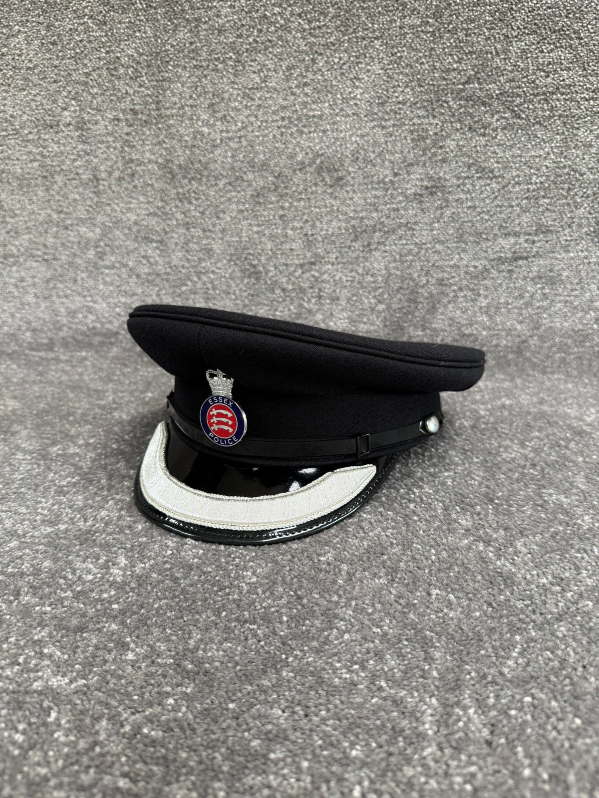 Ex Essex Police Chief Superintendent Peak Cap 57cm Silver Braid Film TV Collector Display