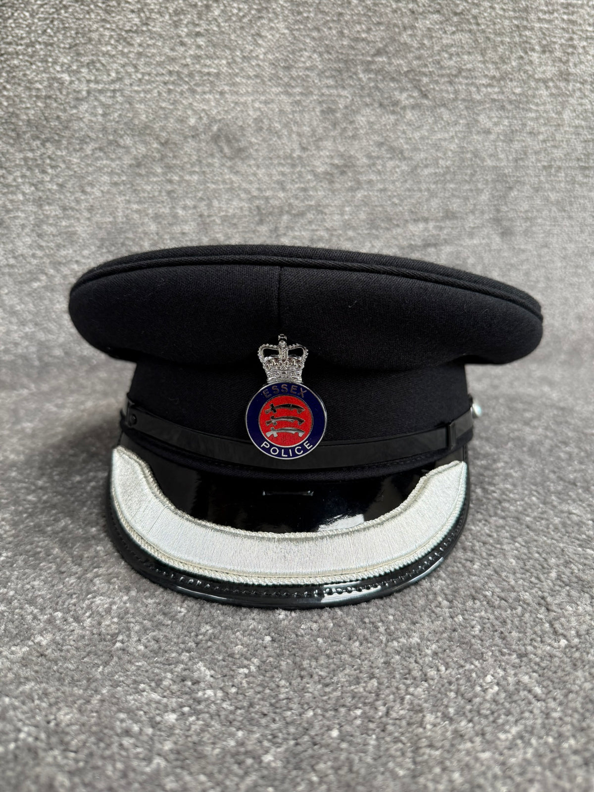 Ex Essex Police Chief Superintendent Peak Cap 57cm Silver Braid Film TV Collector Display