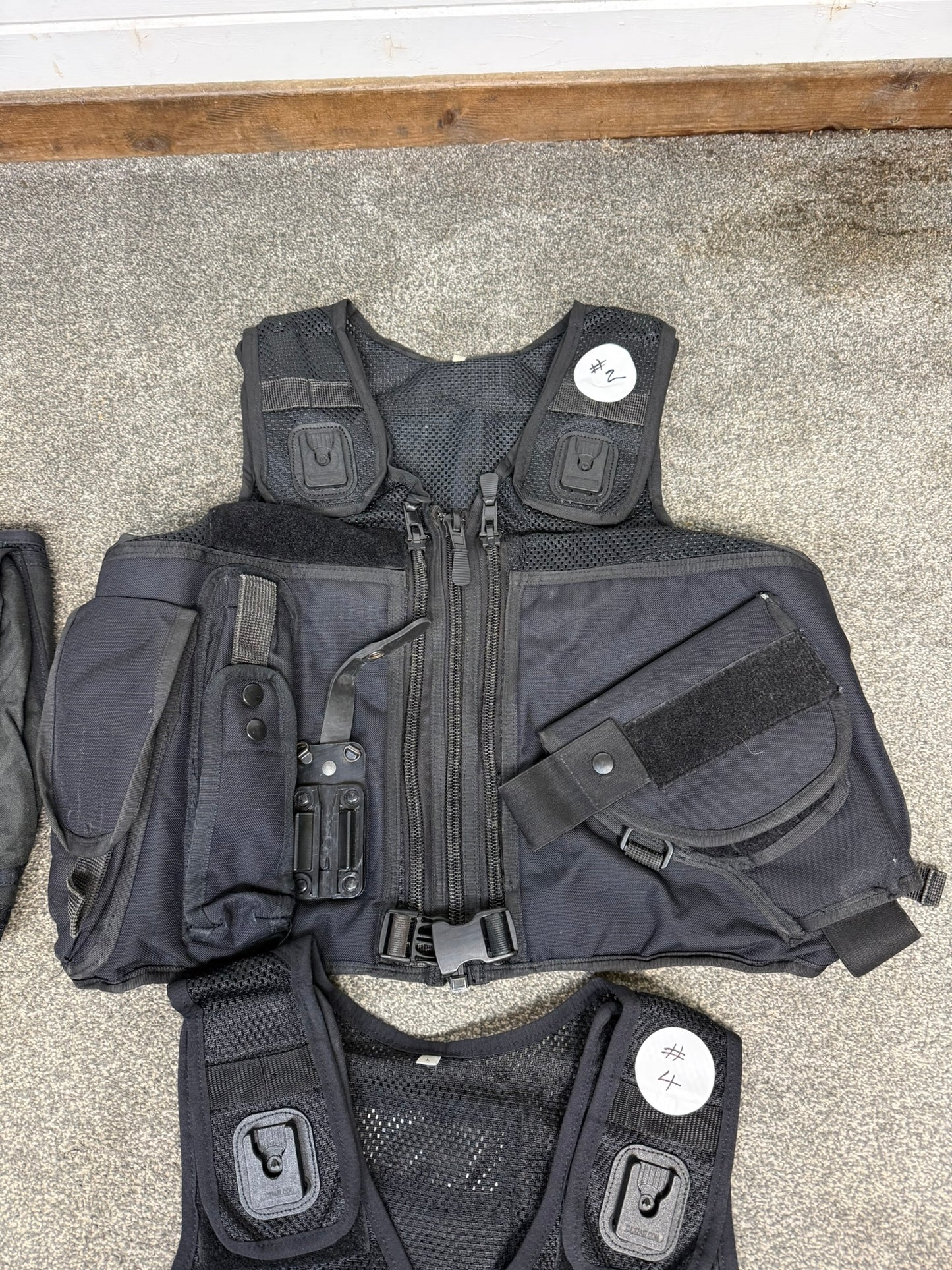 6x Ex Police Black Utility Tac Vest Job Lot Security Equipment Patrol Vests