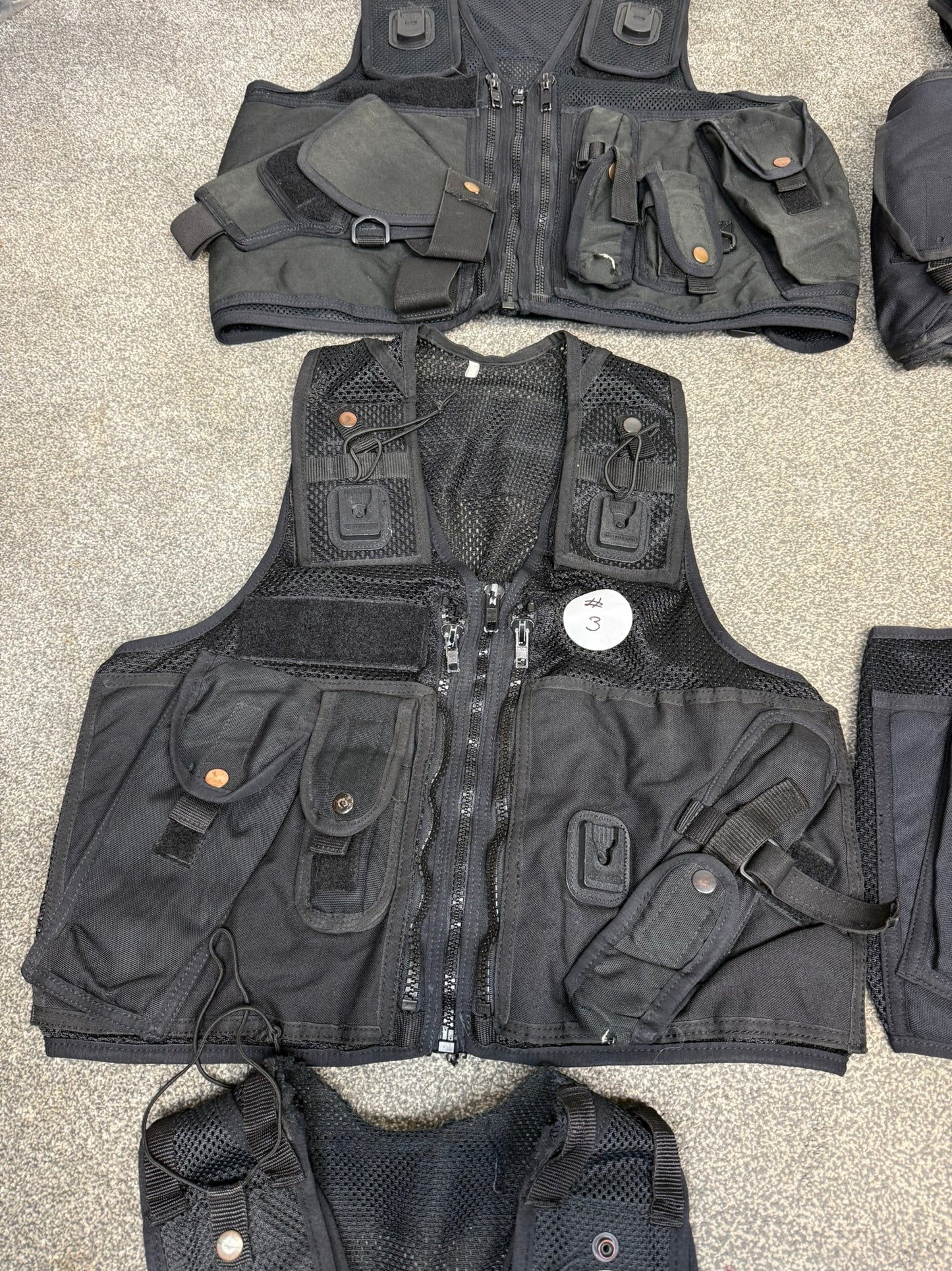 6x Ex Police Black Utility Tac Vest Job Lot Security Equipment Patrol Vests