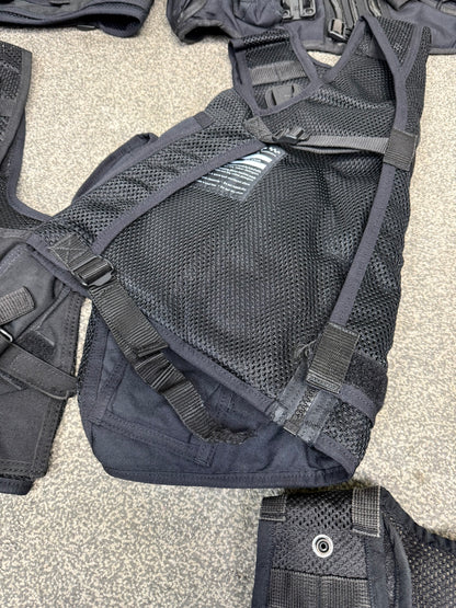 6x Ex Police Black Utility Tac Vest Job Lot Security Equipment Patrol Vests