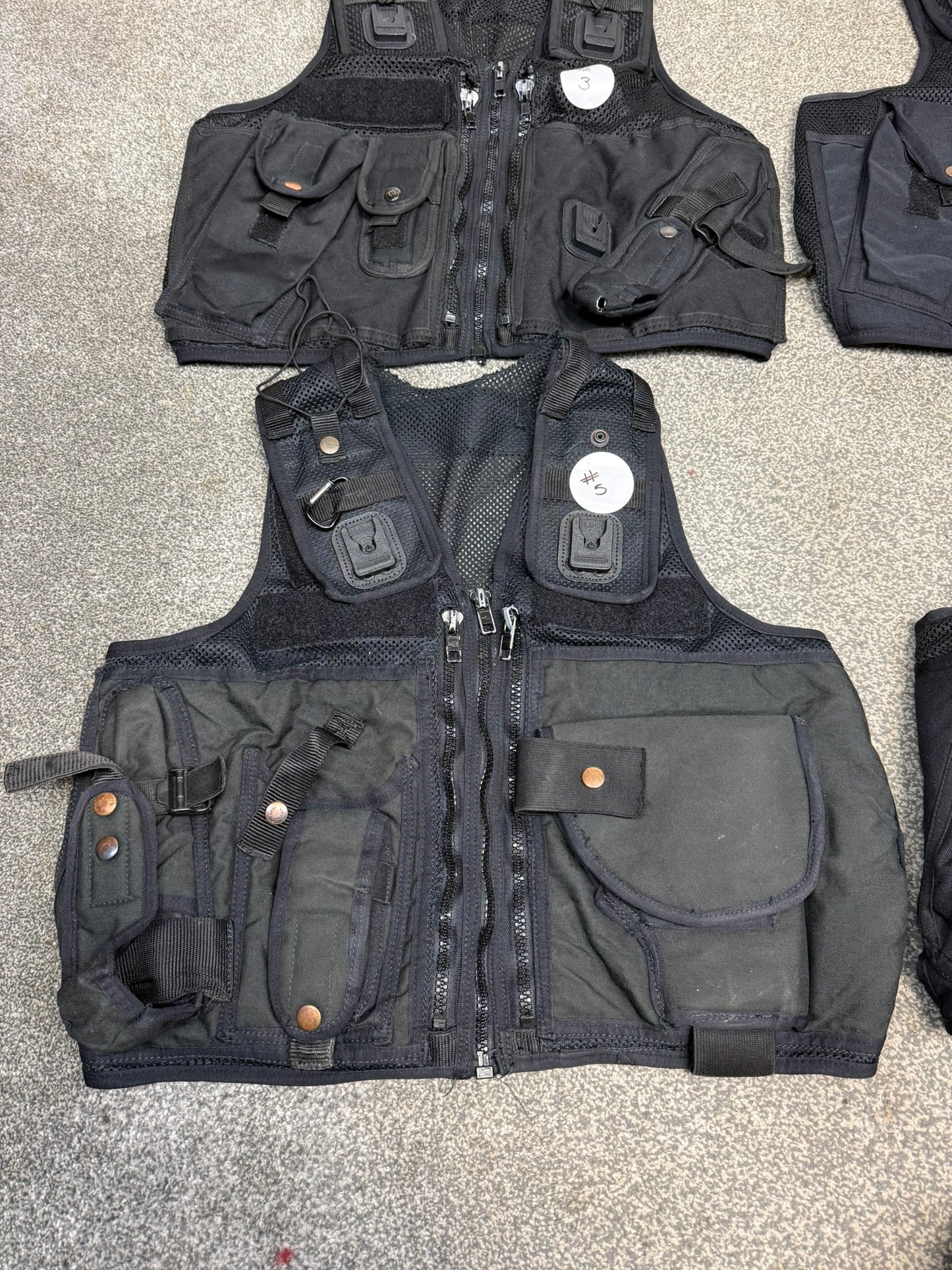 6x Ex Police Black Utility Tac Vest Job Lot Security Equipment Patrol Vests