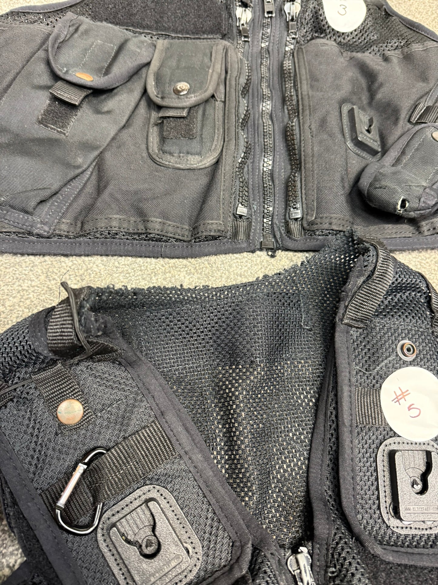 6x Ex Police Black Utility Tac Vest Job Lot Security Equipment Patrol Vests
