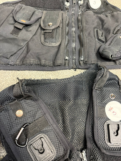 6x Ex Police Black Utility Tac Vest Job Lot Security Equipment Patrol Vests