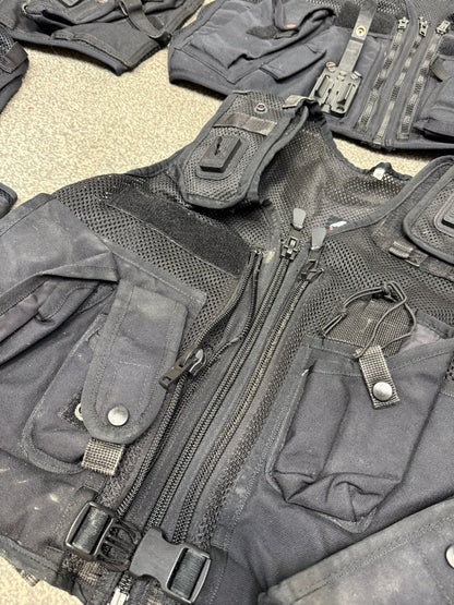 6x Ex Police Black Utility Tac Vest Job Lot Security Equipment Patrol Vests