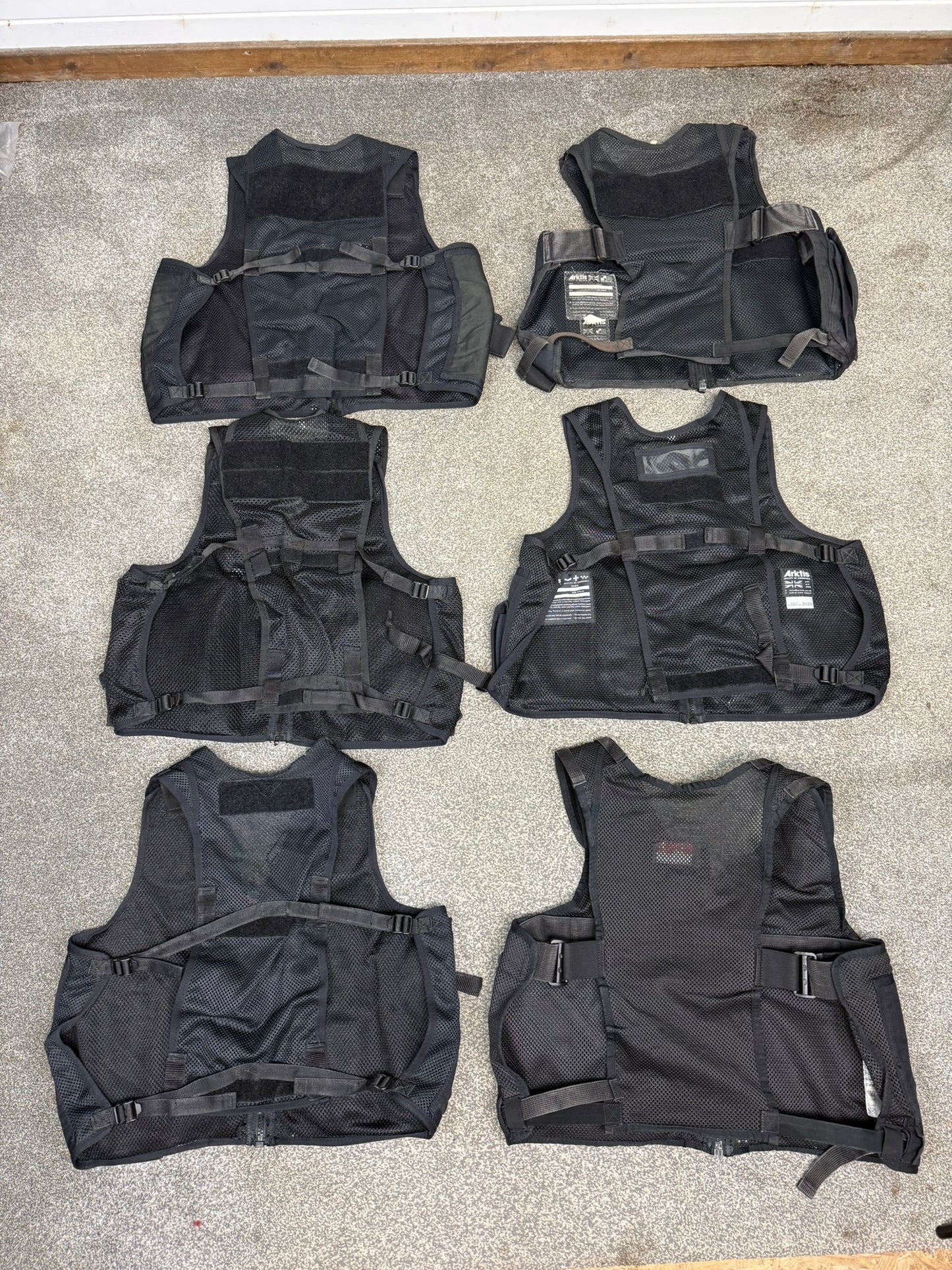6x Ex Police Black Utility Tac Vest Job Lot Security Equipment Patrol Vests
