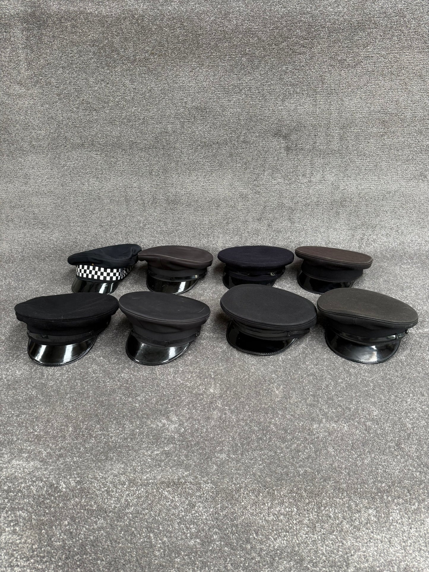 Ex Police Peak Cap Hat Job Lot x8 Theatre Headwear Uniform Film Prop Lot