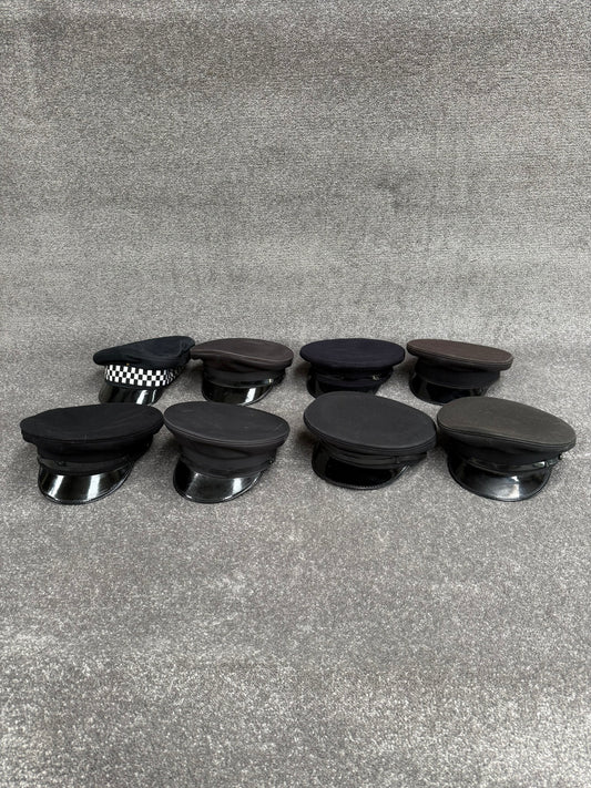 Ex Police Peak Cap Hat Job Lot x8 Theatre Headwear Uniform Film Prop Lot