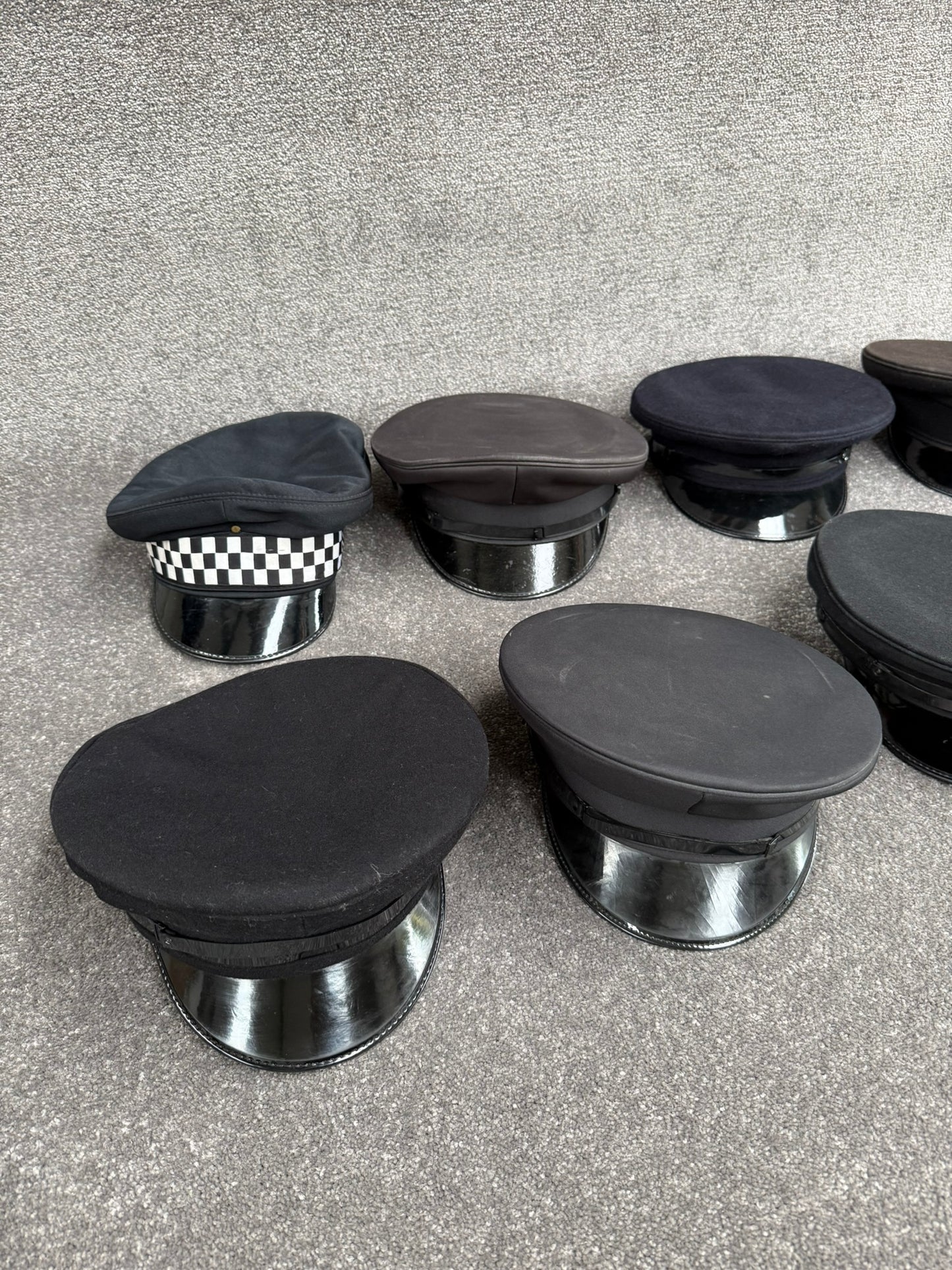 Ex Police Peak Cap Hat Job Lot x8 Theatre Headwear Uniform Film Prop Lot
