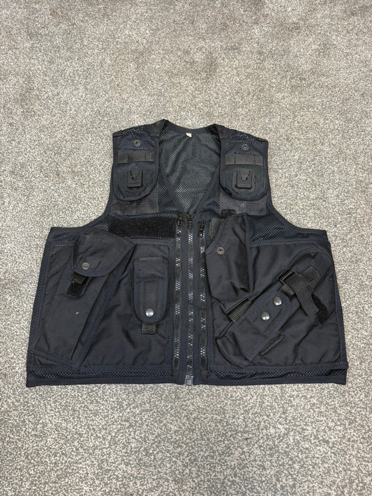 Ex Police Black Utility Tac Vest LRG Equipment Vest Security Patrol Airsoft