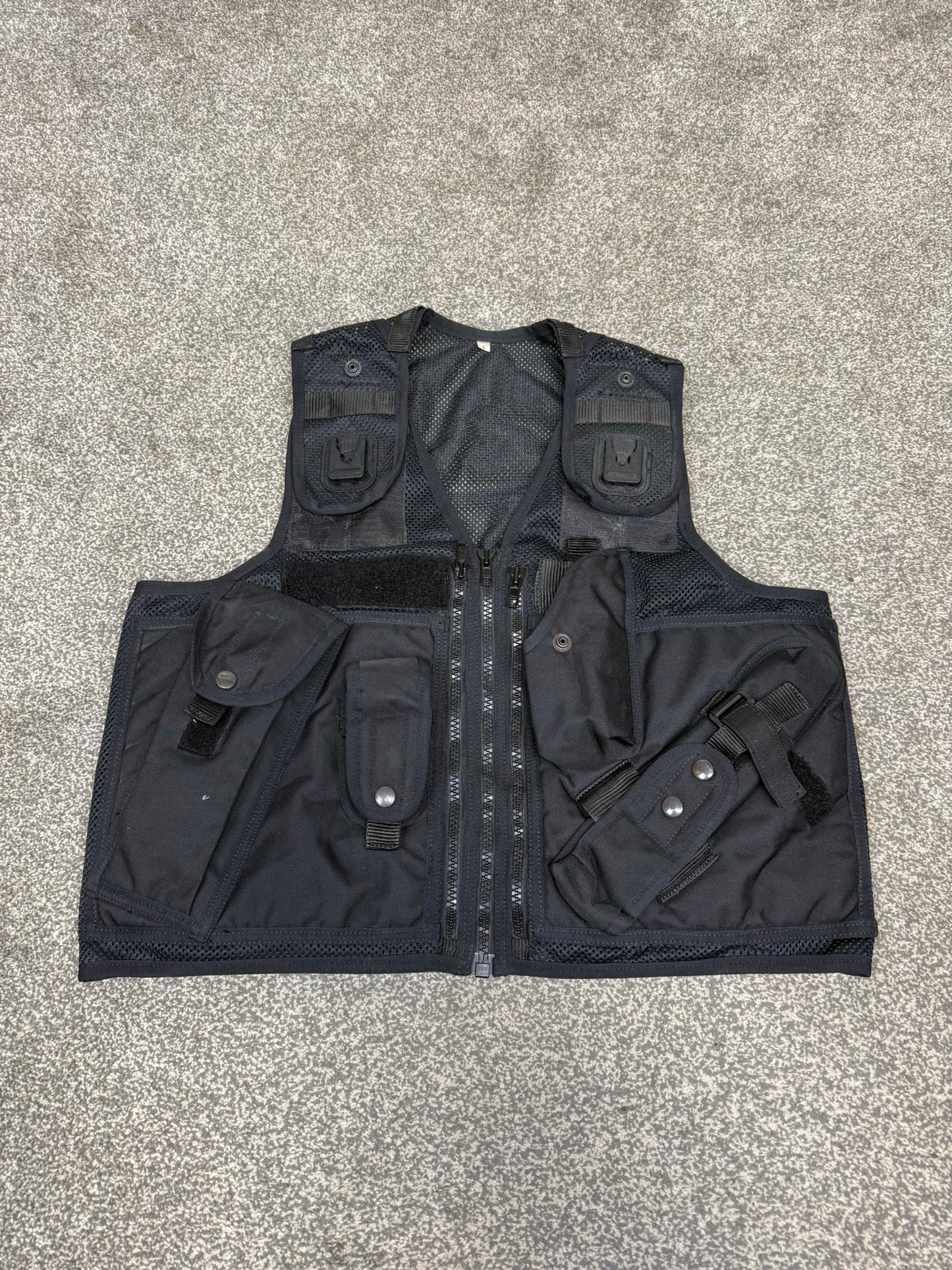 Ex Police Black Utility Tac Vest LRG Equipment Vest Security Patrol Airsoft