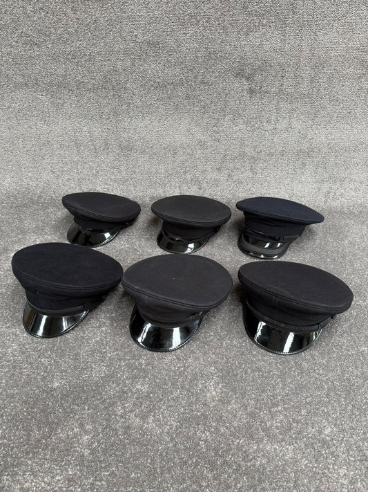 Ex Police Peak Cap Hat Job Lot x6 Theatre Headwear Uniform Film Prop Lot
